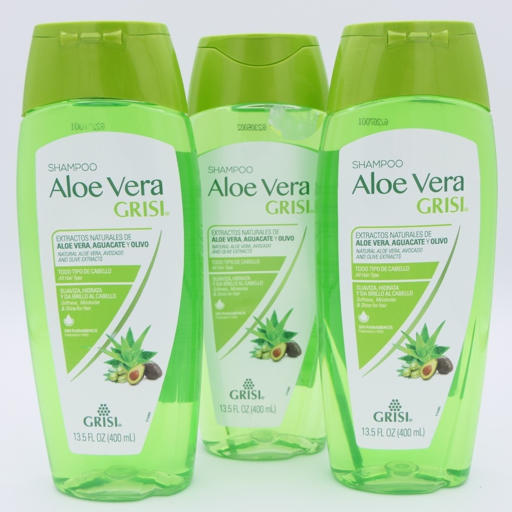 Grisi Aloe Vera Shampoo For Hair 3 Pack 13.5 oz - Softness, Moisturize & Shine